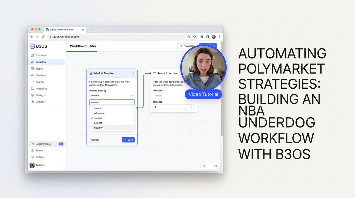 Automating Polymarket Strategies: Building an NBA Underdog Workflow with B3OS video tutorial banner