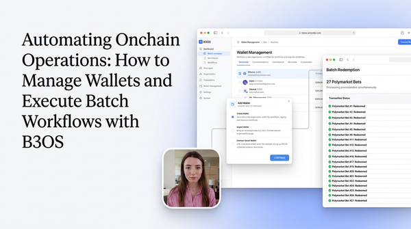 Automating Onchain Operations: How to Manage Wallets and Execute Batch Workflows with B3OS video tutorial banner
