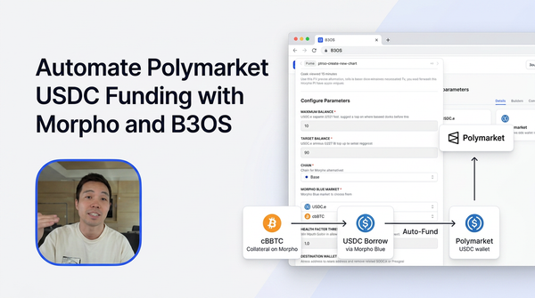 Automate Polymarket USDC Funding with Morpho and B3OS video tutorial banner